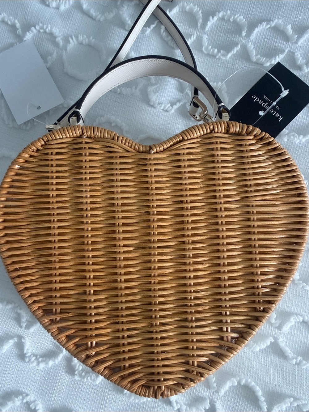 Kate Spade Wicker Heart Crossbody Bag NWT - Picture 5 of 8